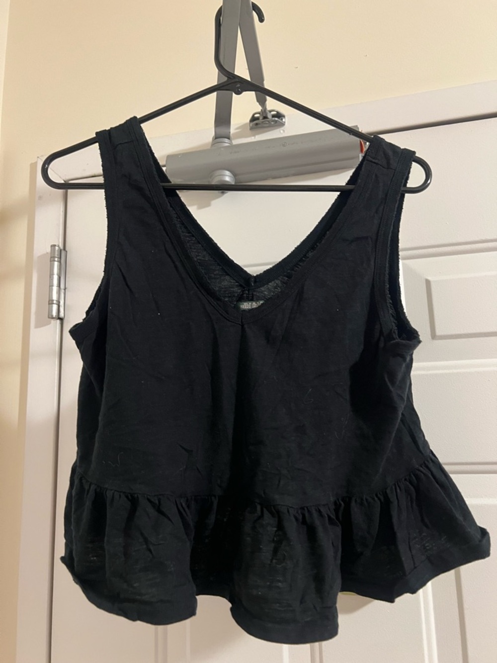 wild fable Black V‑Neck Peplum Tank